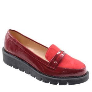 Ladies Patent Loafer - Maroon