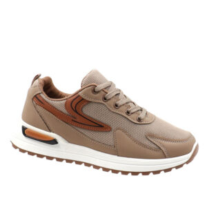Mens Fashion Lace Up Sneaker  Khaki