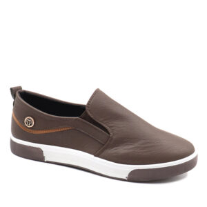 Mens Pu Casual Slip On Sneaker - Choc