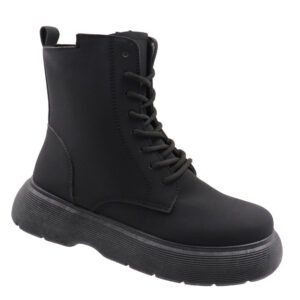 Ladies Chunky Lace Up Boot - Black