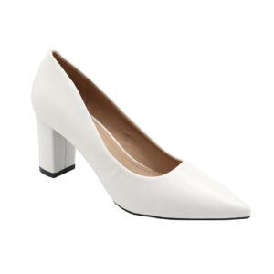 Ladies Basic Pointy Heel - White