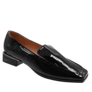 Ladies Low Heel Square Toe Court Black