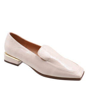 Ladies Low Heel Square Toe Court Beige