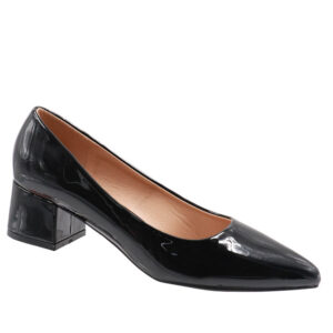 Ladies Low Heel Basic Court Black