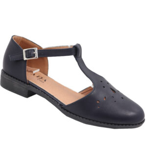 Jada Ladies T-bar Punch Hole Detail Sandal Indigo