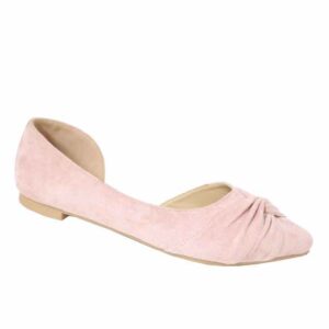Jada Ladies Suede Open Cut Side Knotted Pump Blush
