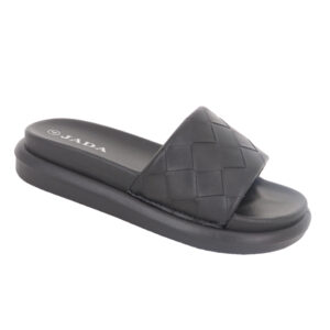 Jada Ladies Thick Sole Quilted Slide Black
