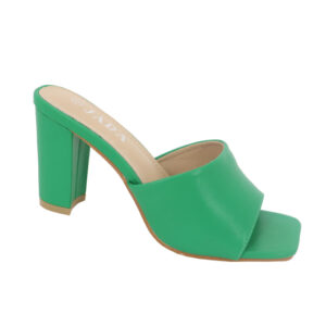 Jada Ladies Leather Look Block Heel Green