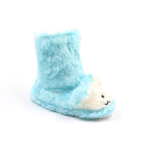 Hugs & Kisses Kids Furry Slipper Bootie Blue