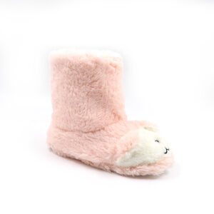 Hugs & Kisses Kids Furry Slipper Bootie Pink