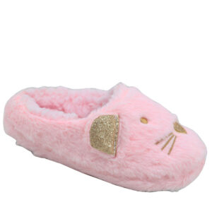 Hugs & Kisses Kiddies Kitten Fur Slippers Pink