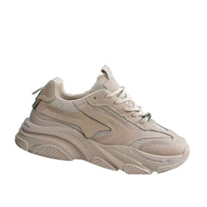 Ladies Chunky Fashion Lace Up Sneaker Khaki