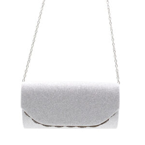 Ladies Shimmer Clutch With Detachable Chain
