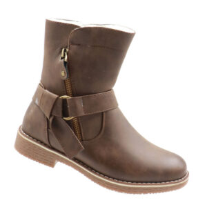 Ladies Boot With Side Zip - Coffee