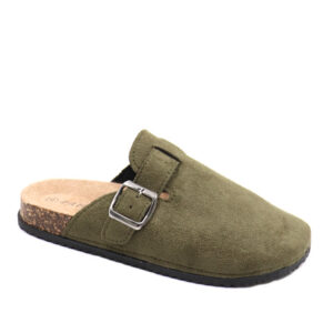 Mens Suede Slip In Mule Green