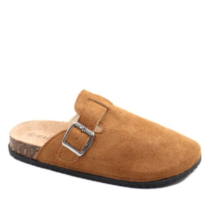Mens Suede Slip In Mule Camel