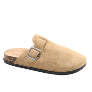 Mens Suede Slip In Mule Khaki