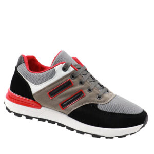 Mens Lace Up Sneaker - Grey/Red