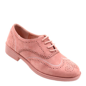 Ladies Lace Up Loafer - Pink