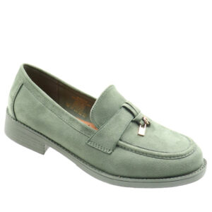 Ladies Suede Loafer - Green