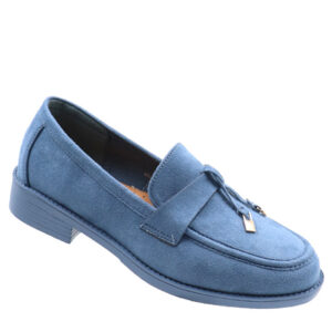 Ladies Suede Loafer - Blue