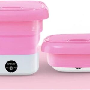 Foldable Compact Washing Machine – Pink