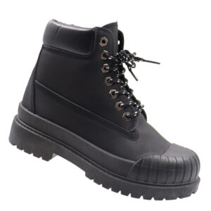 Ladies Lace Up Boot Ankle Boot - Black