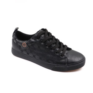 Mens Lace Up Casual Sneaker - Black