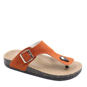 Ladies Thong Slip In Sandal - Burnt Orange