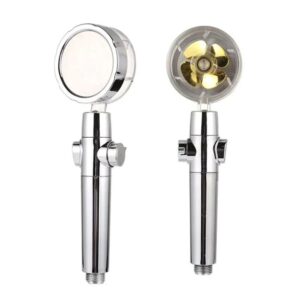 Turbo Charged Spinning Shower Head – Silver