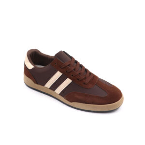 Mens Lace Up Sneaker - Brown/Beige