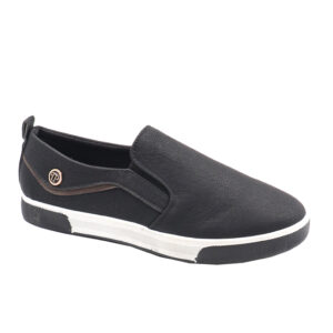 Mens Pu Casual Slip On Sneaker Black