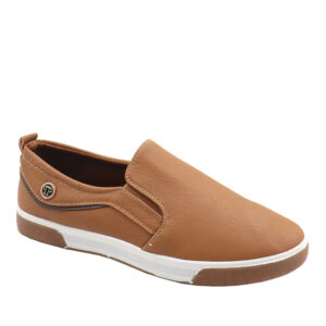Mens Pu Casual Slip On Sneaker - Khaki