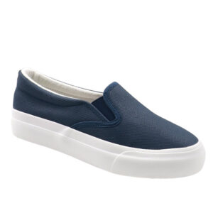 Ladies Canvas Slip On  Sneaker - Navy