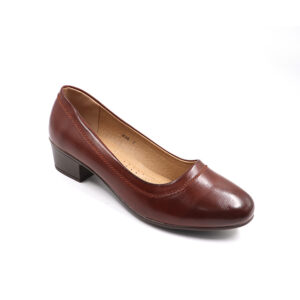 Ladies Basic Court Shoe - Brown