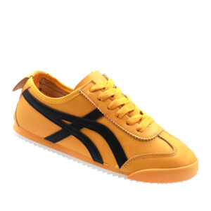 Ladies Lace Up Sneaker -Yellow/Black