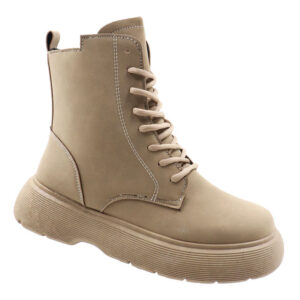 Ladies Chunky Lace Up Boot - Khaki