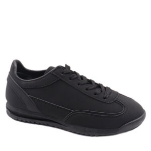 Ladies Fashion Lace Up Sneaker - Black