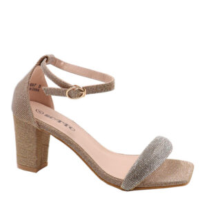 Ladies Shimmer Block Heel Sandal Assorted