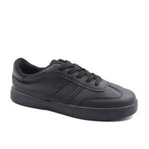 Ladies Fashion Lace Up Sneaker - Black