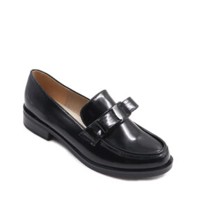 Ladies Loafer With Bow Detail - Black