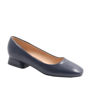 Ladies Low Block Heel - Navy