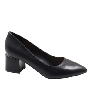 Ladies Low Block Heel - Black