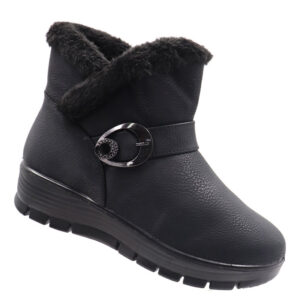 Ladies Fur Lined Ankle Boot - Black