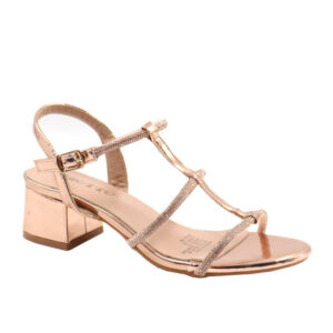 Ladies Open Toe Low Block Heel T Bar Strappy Sandal