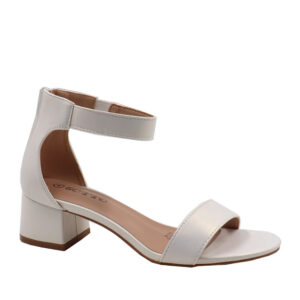 Ladies Low Block Heel Basic Pu Sandal With Back Zip Assorted