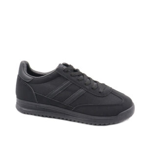 Ladies Fashion Lace Up Sneaker - All Black