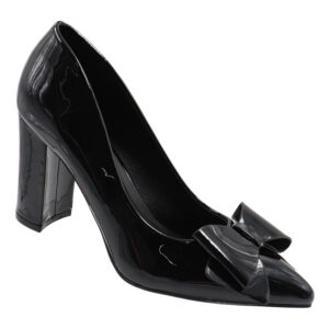 Ladies Bow Court Heel Black