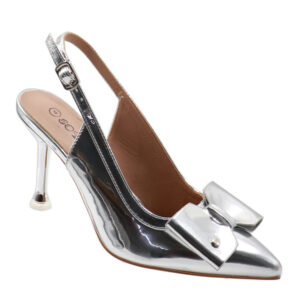 Ladies Pointy Slingback Heel - Silver