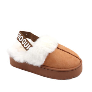 Ladies Platform Slipper - Camel
